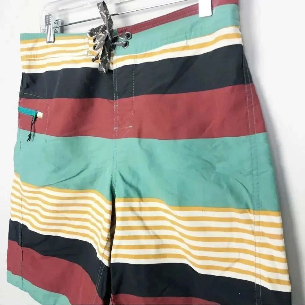 PATAGONIA | Wavefarer Striped Board Shorts Tie Front Men’s Size 32